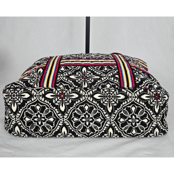 Vera Bradley Barcelona Stripe Tote Shoulder Bag Paisley Colorful - Picture 10 of 16